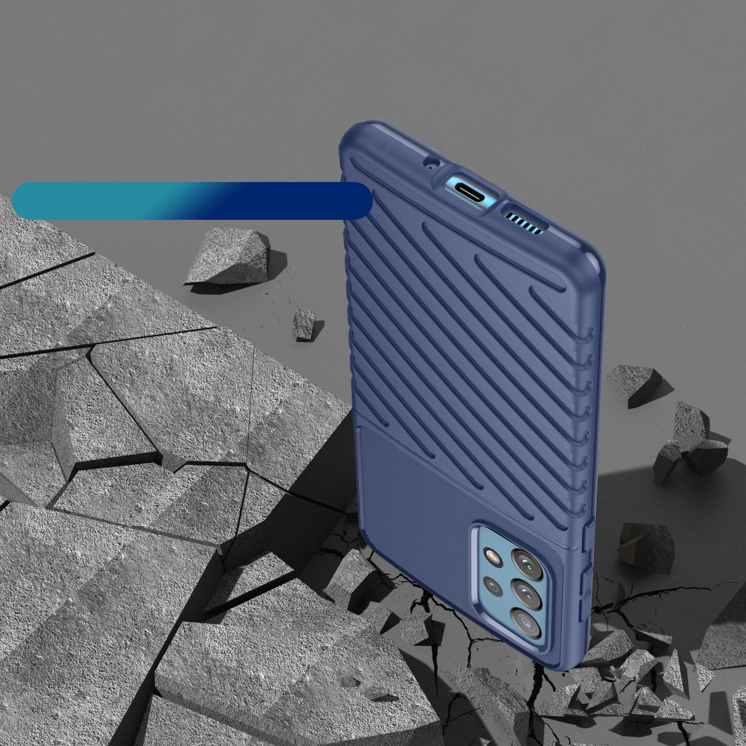 Thunder Case fleksibelt pansredeksel for Samsung Galaxy A73 blå