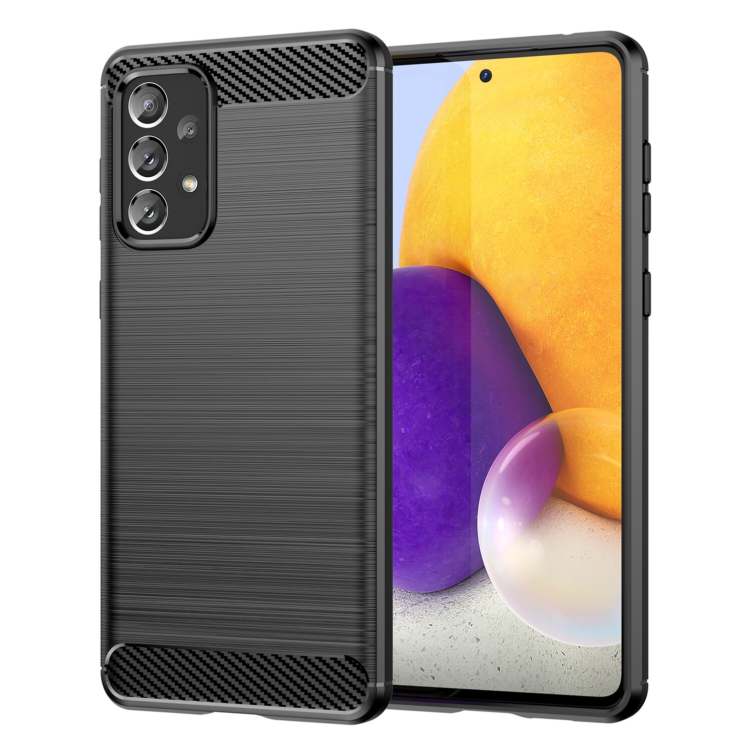 Carbon Case Fleksibelt TPU-deksel for Samsung Galaxy A73 svart