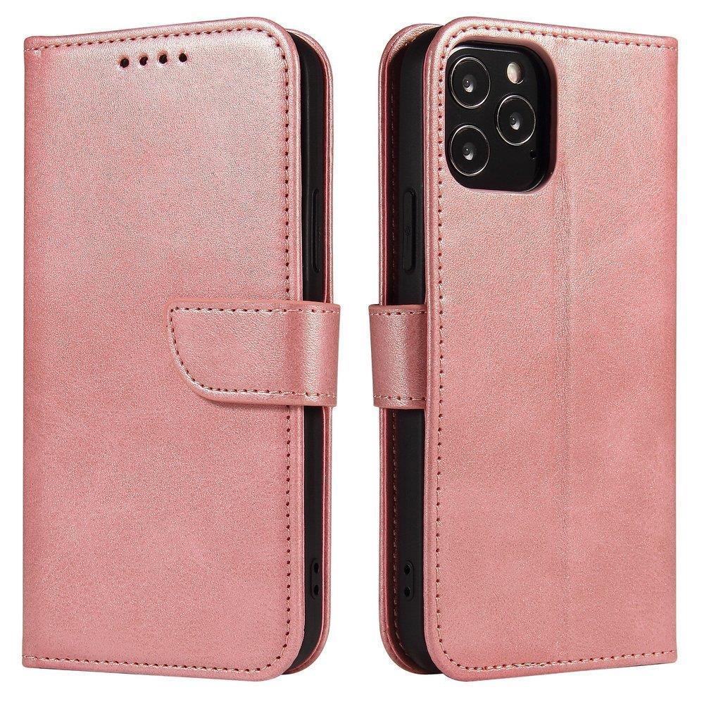 Magnet Etui elegant deksel med klaff og stativfunksjon for Samsung Galaxy A03s (166.5) rosa