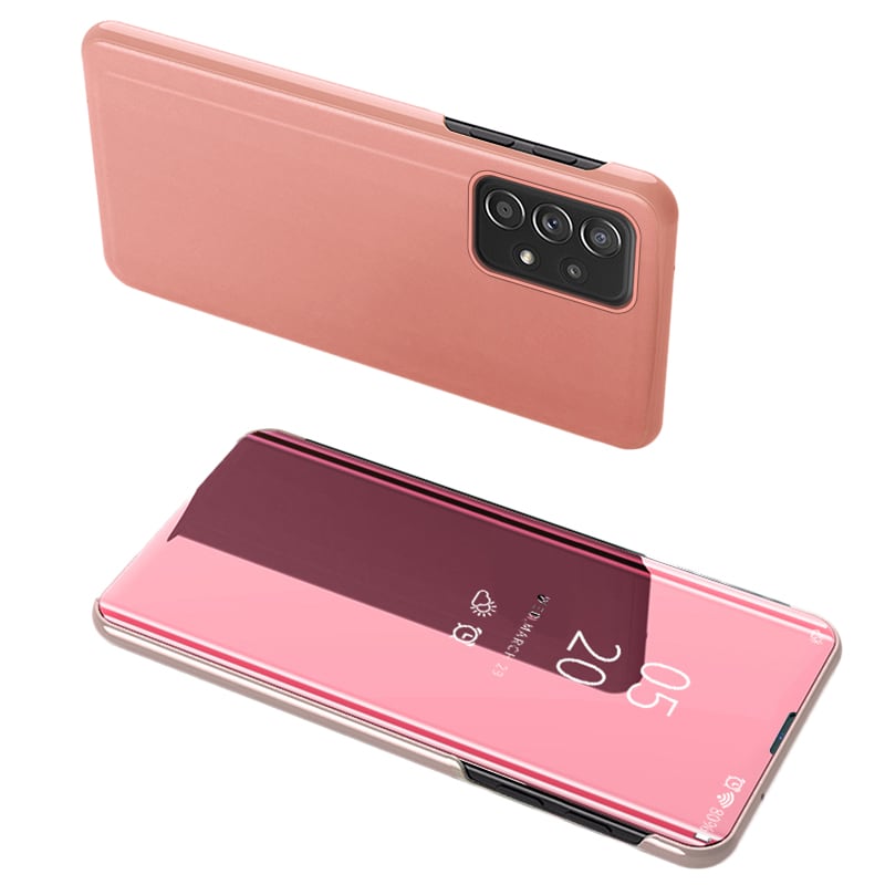 Clear View Case flipdeksel for Samsung Galaxy A73 rosa