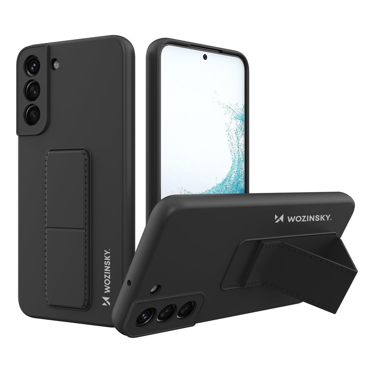 Wozinsky Kickstand Case silikon etui med stativ for Samsung Galaxy S22 + svart