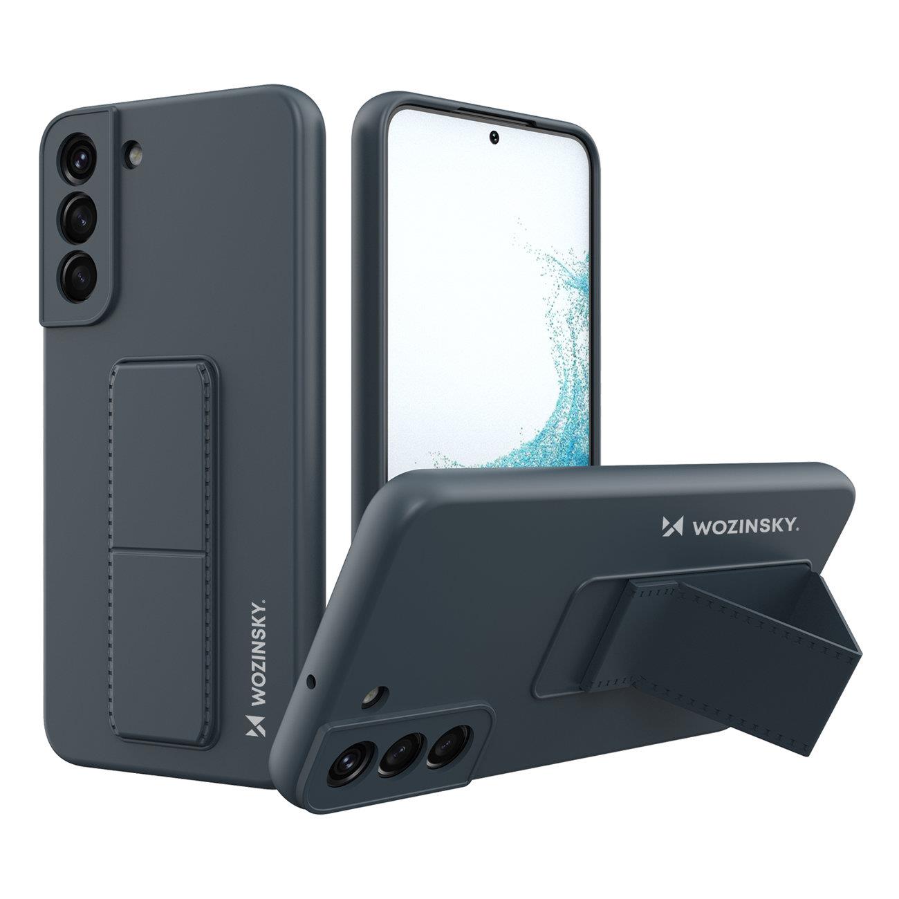 Wozinsky Kickstand Case silikon etui med stativ for Samsung Galaxy S22 + marineblå