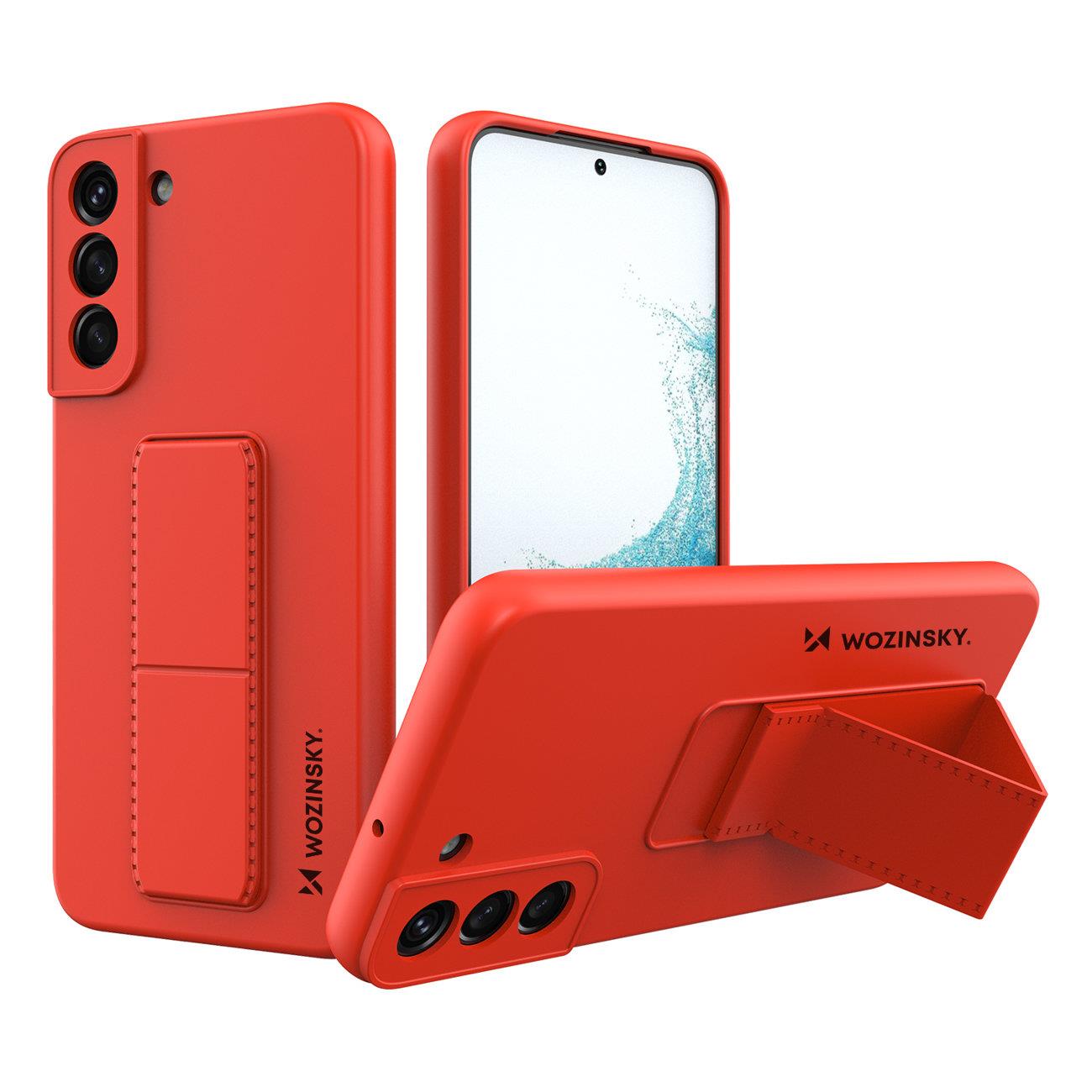 Wozinsky Kickstand Case silikon etui med stativ for Samsung Galaxy S22 + rød