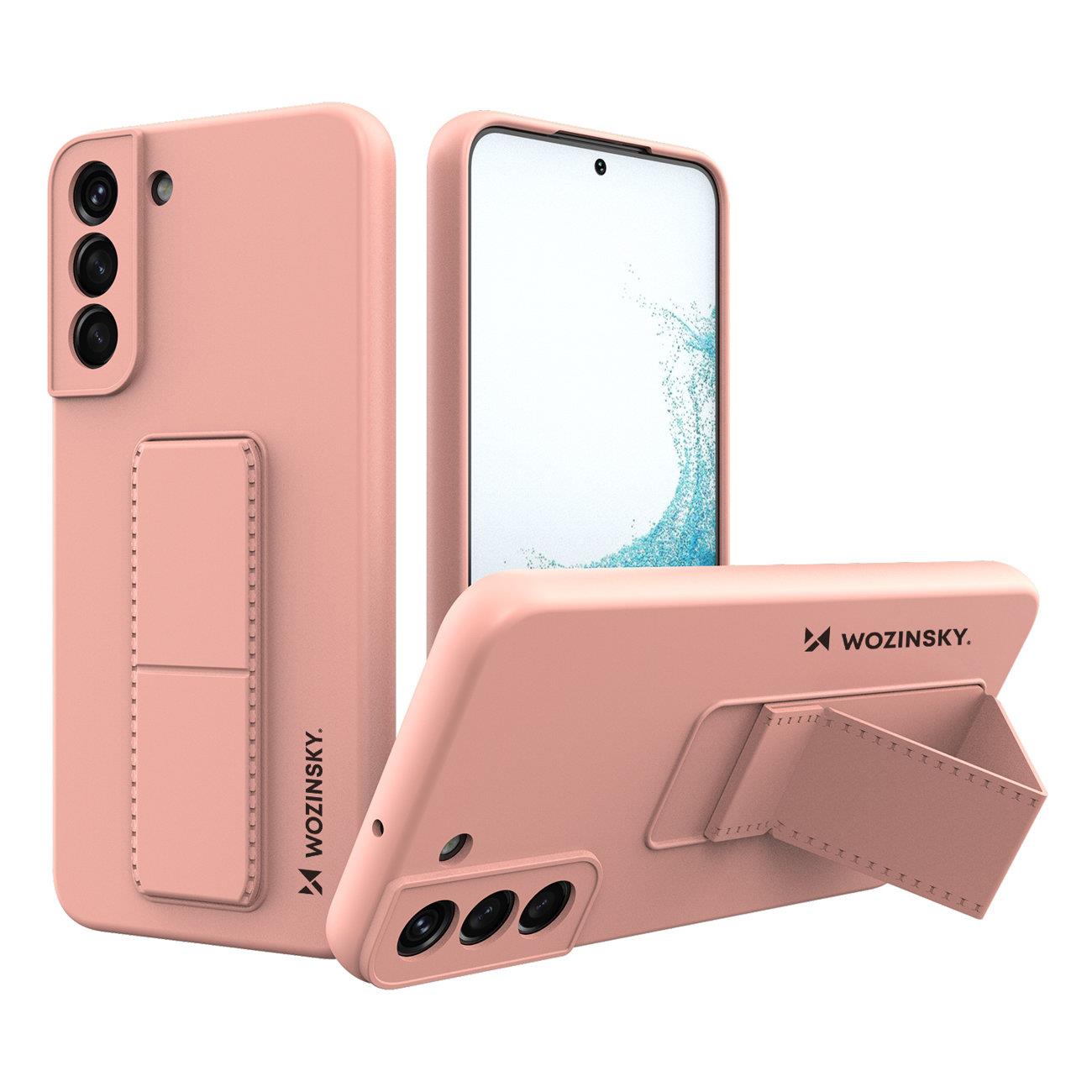 Wozinsky Kickstand Case silikon etui med stativ for Samsung Galaxy S22 + rosa