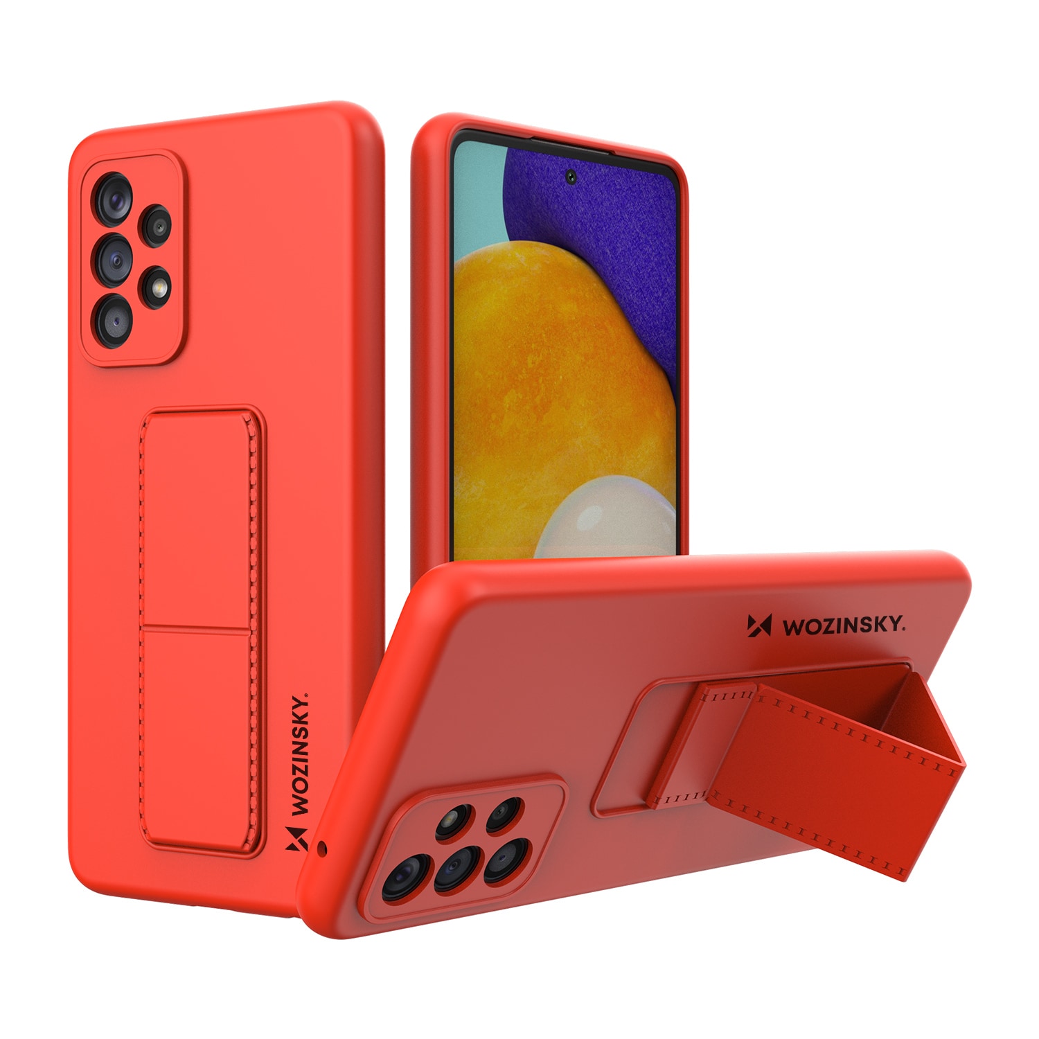 Wozinsky Kickstand Case silikon etui med stativ for Samsung Galaxy A73 rød