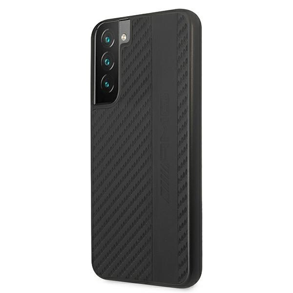AMG Carbon Stripe&Embossed-deksel for Samsung Galaxy S22+ - Svart