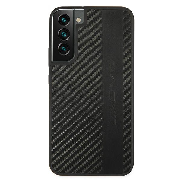 AMG Carbon Stripe&Embossed-deksel for Samsung Galaxy S22+ - Svart