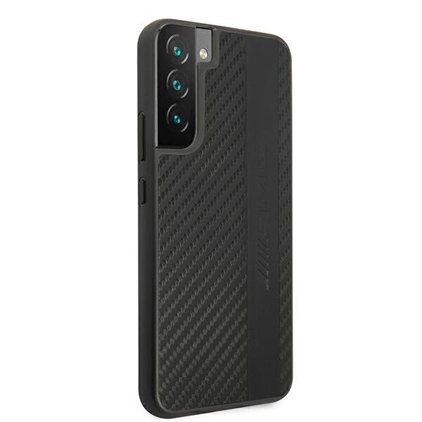 AMG Carbon Stripe&Embossed-deksel for Samsung Galaxy S22+ - Svart