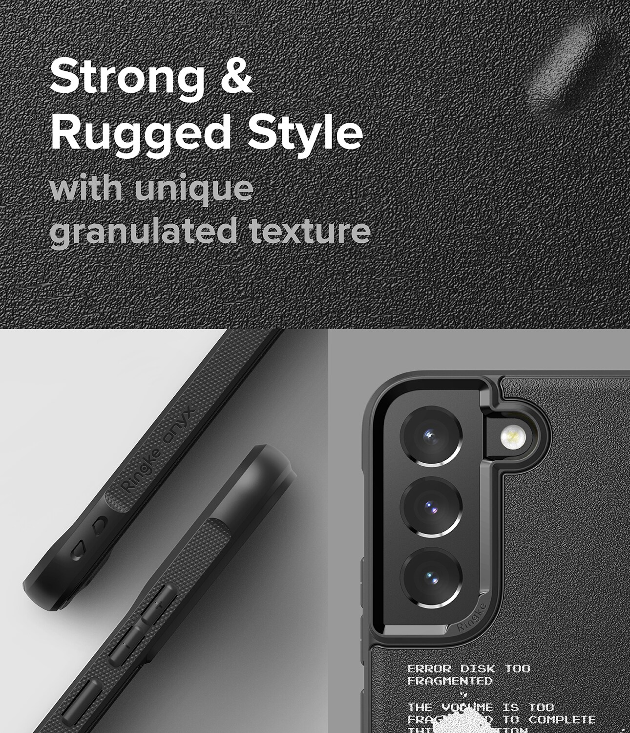 Ringke Onyx Design slitesterkt dekselveske for Samsung Galaxy S22 + (S22 Plus) svart (X) ()