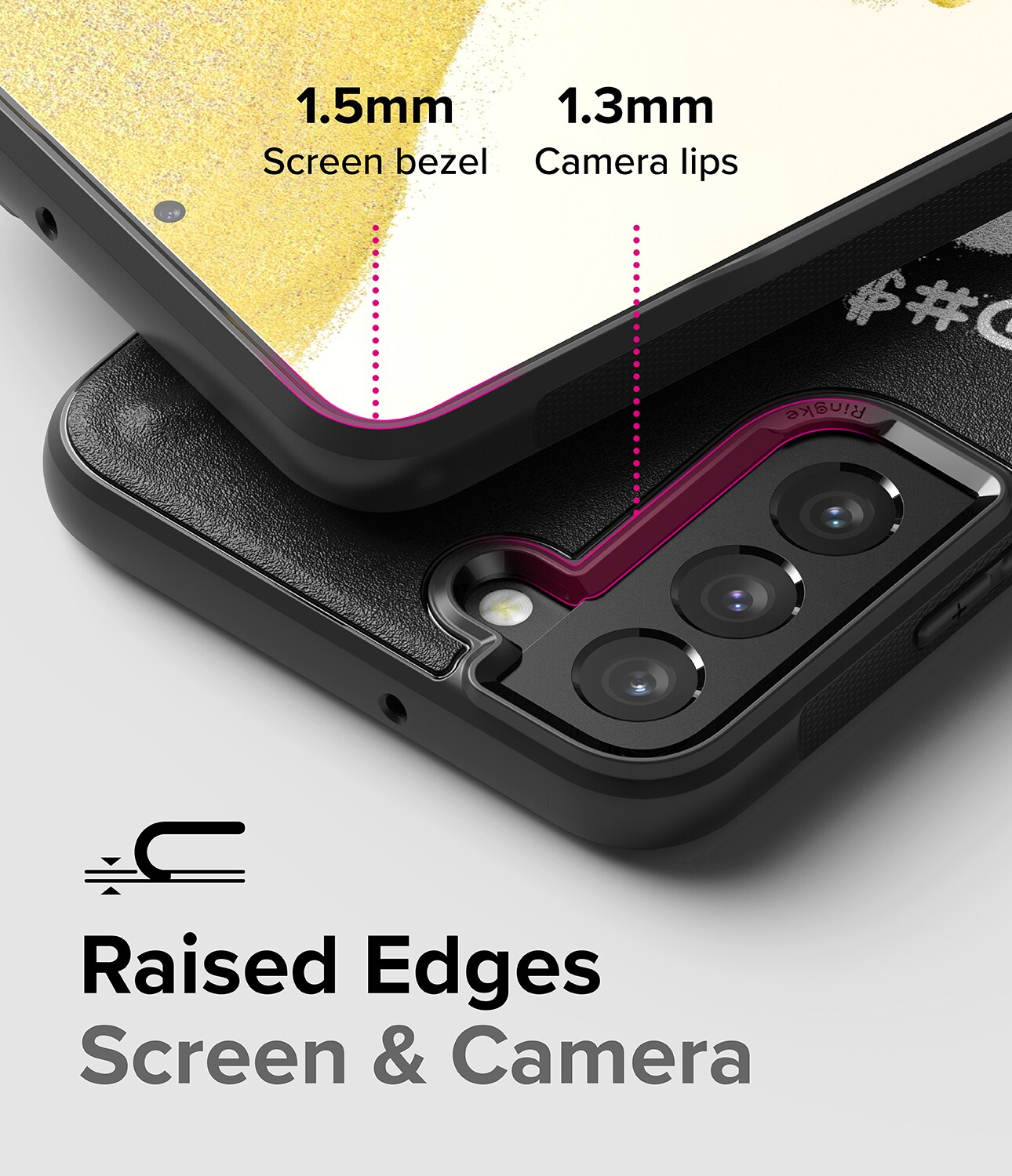 Ringke Onyx Design Slitesterkt TPU-deksel for Samsung Galaxy S22 + (S22 Plus) svart (Graffiti) ()