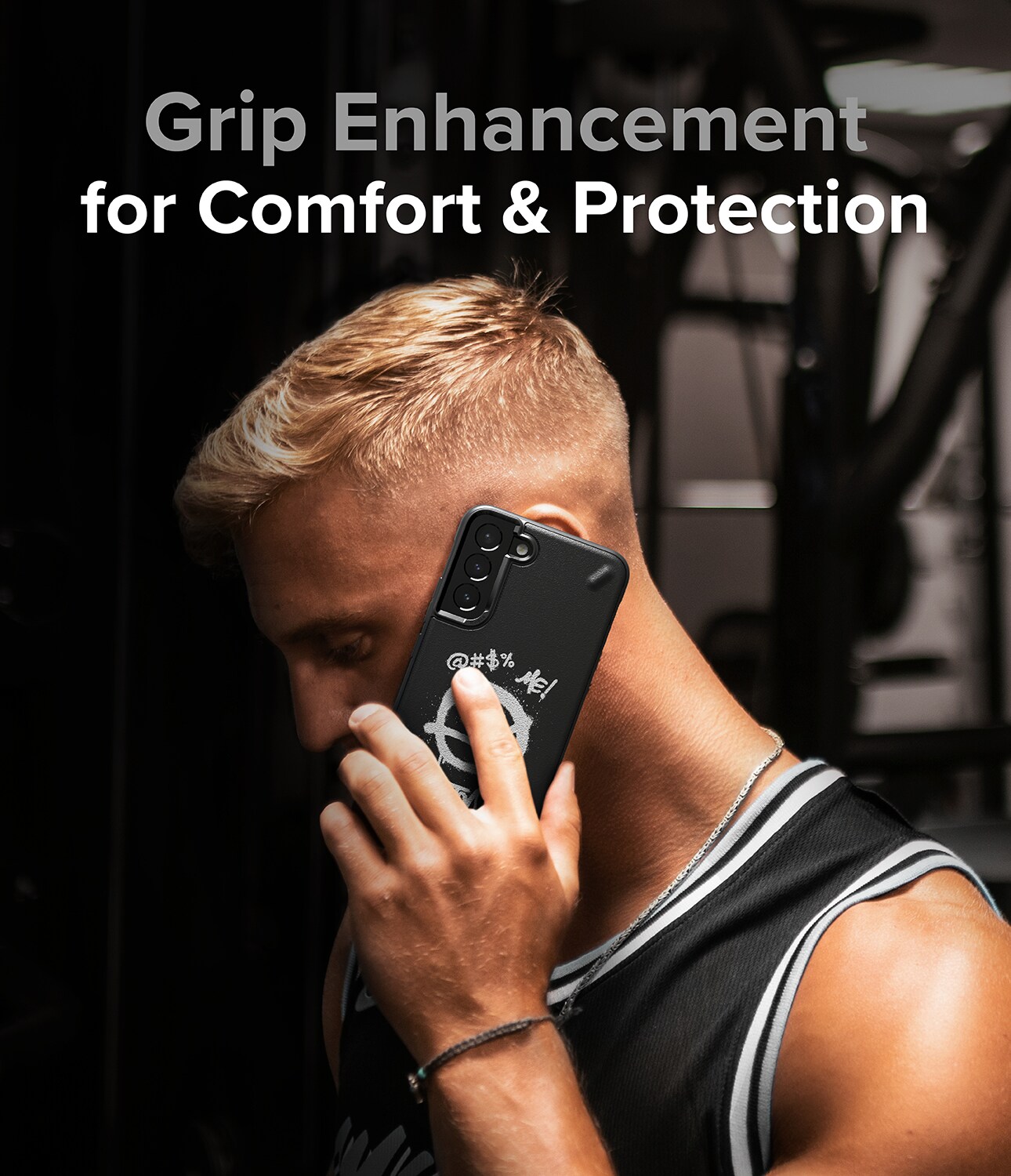 Ringke Onyx Design Slitesterkt TPU-deksel for Samsung Galaxy S22 + (S22 Plus) svart (Graffiti) ()