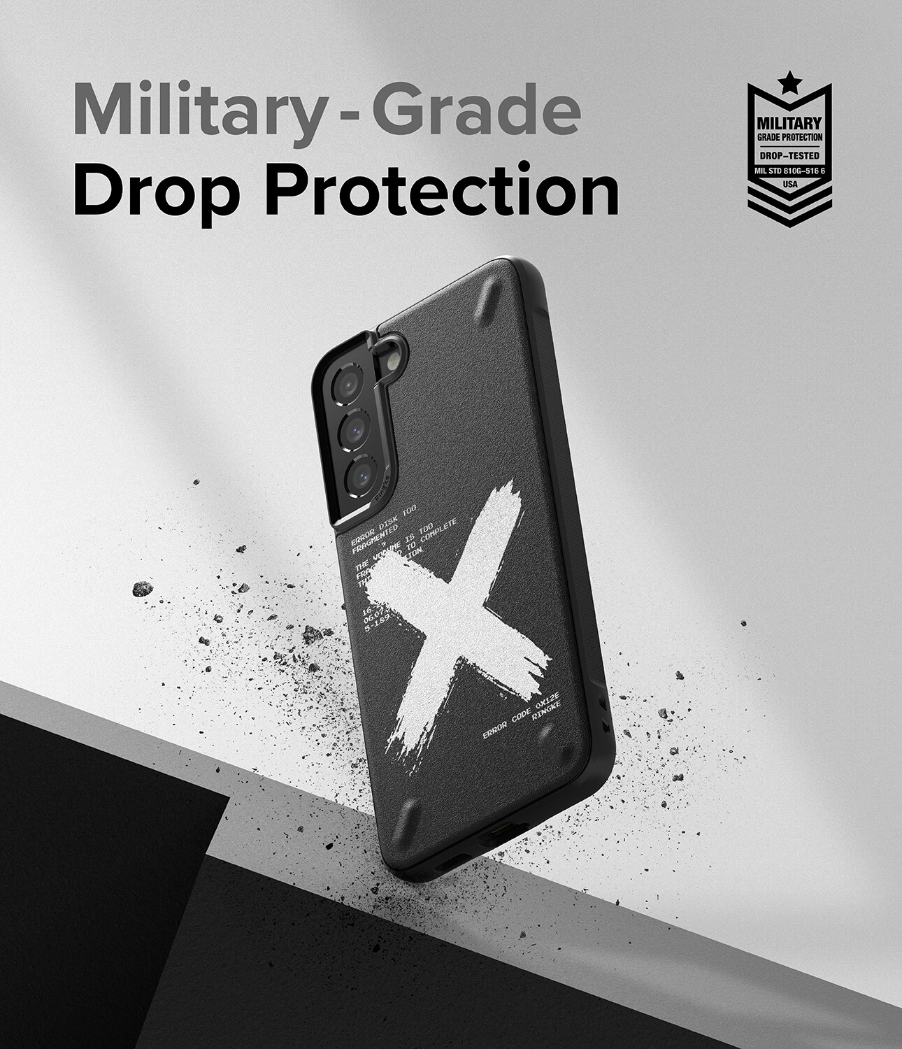 Ringke Onyx Design Slitesterkt TPU-deksel for Samsung Galaxy S22 + (S22 Plus) svart (Graffiti) ()