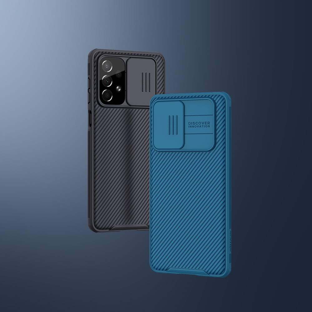 Nillkin CamShield Pro-etui Pansret deksel Kamerabeskytter for Samsung Galaxy A73 Blå