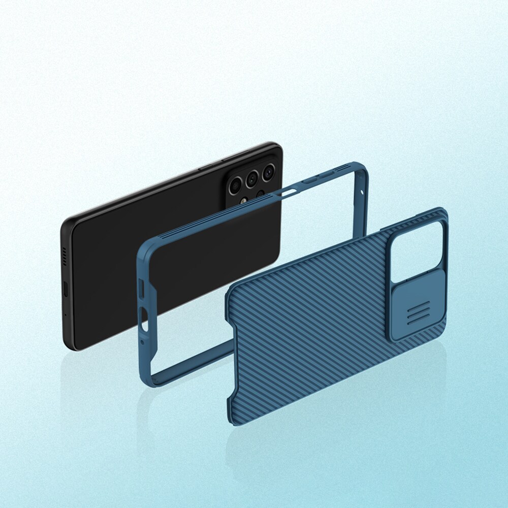 Nillkin CamShield Pro-etui Pansret deksel Kamerabeskytter for Samsung Galaxy A73 Blå