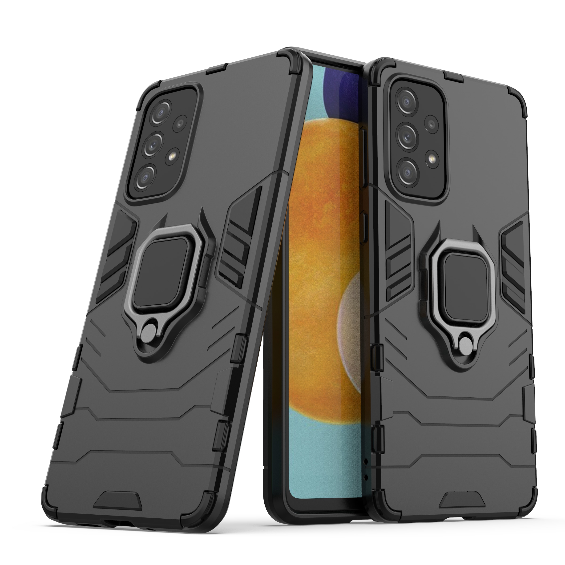 Hurtel Ring Armor armored hybrid case cover + magnetic holder Samsung Galaxy A73 black