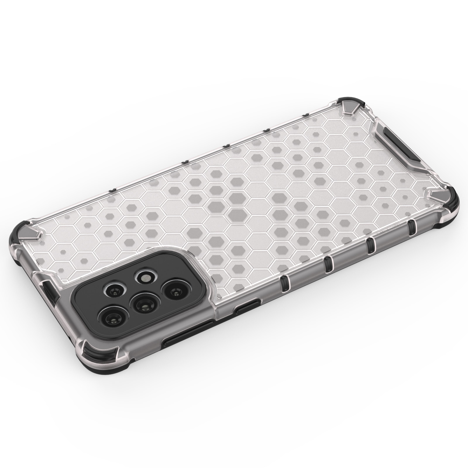 Honeycomb-etui pansrede deksel med en gelramme for Samsung Galaxy A73 svart