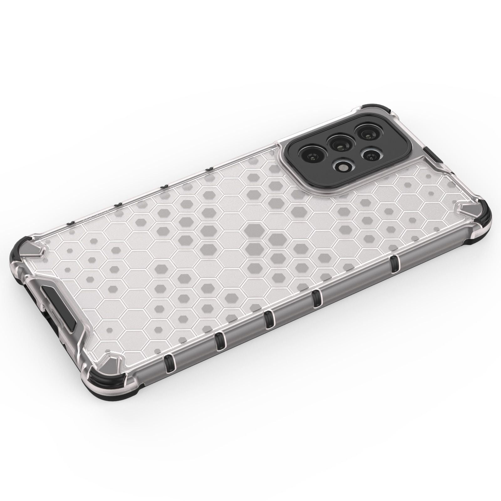 Honeycomb-etui pansrede deksel med en gelramme for Samsung Galaxy A73 svart
