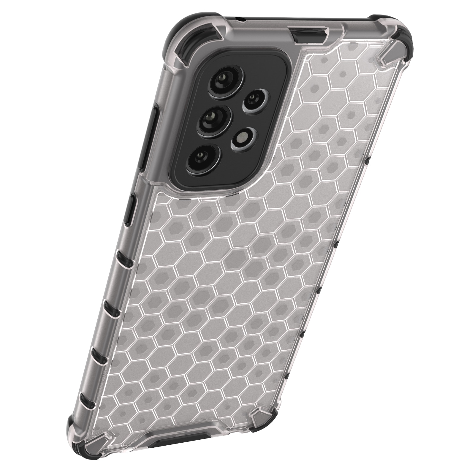 Honeycomb-etui pansrede deksel med en gelramme for Samsung Galaxy A73 svart