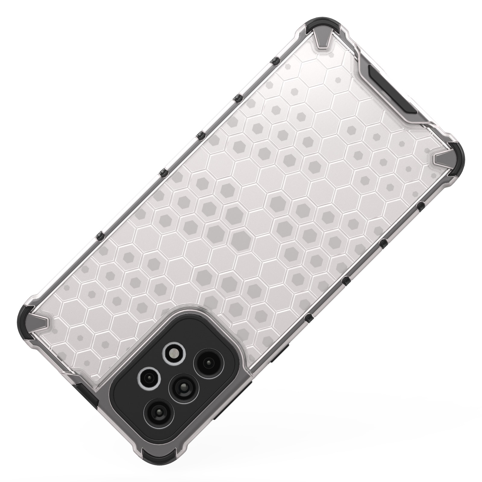 Honeycomb-etui pansrede deksel med en gelramme for Samsung Galaxy A73 svart