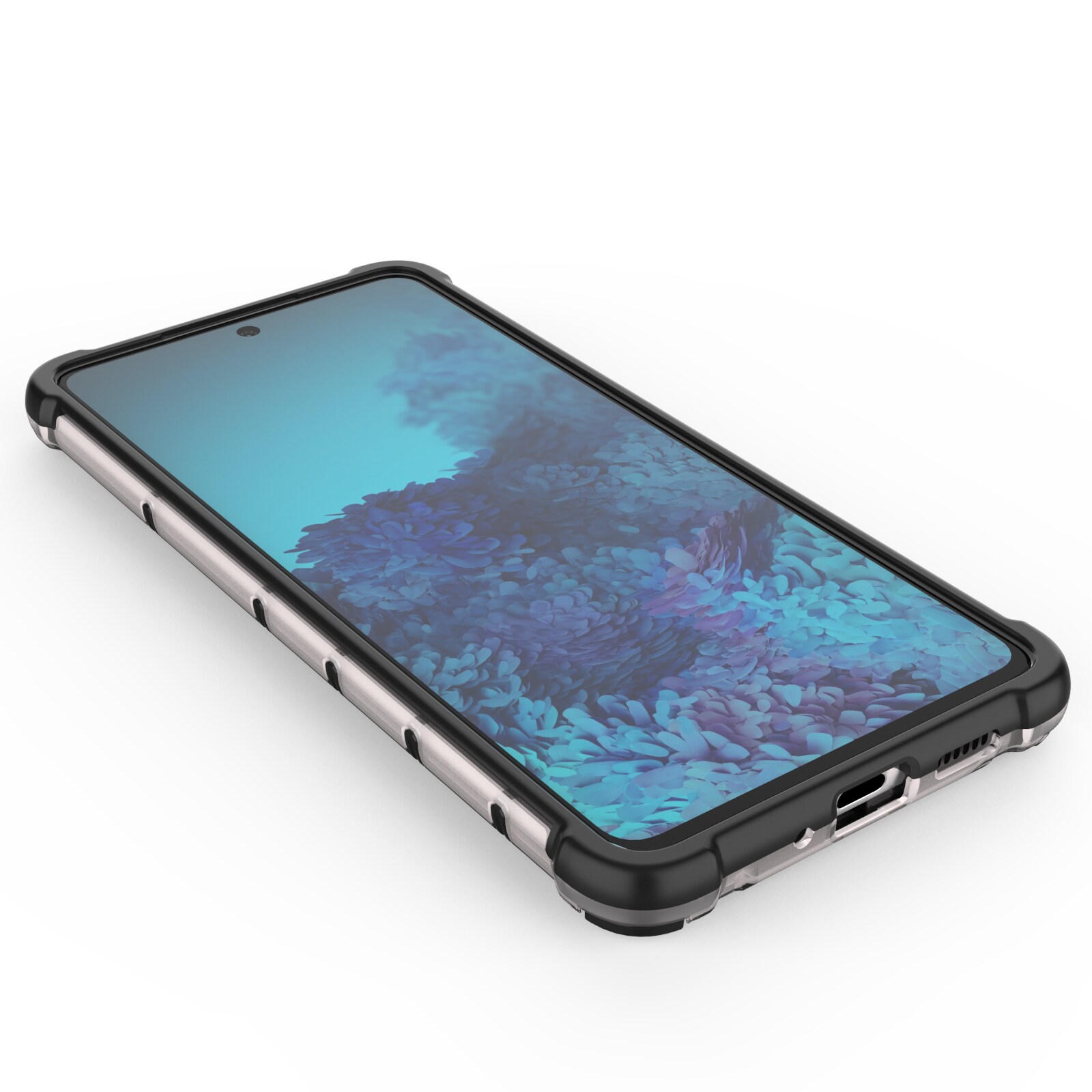 Honeycomb-etui pansrede deksel med en gelramme for Samsung Galaxy A73 blå