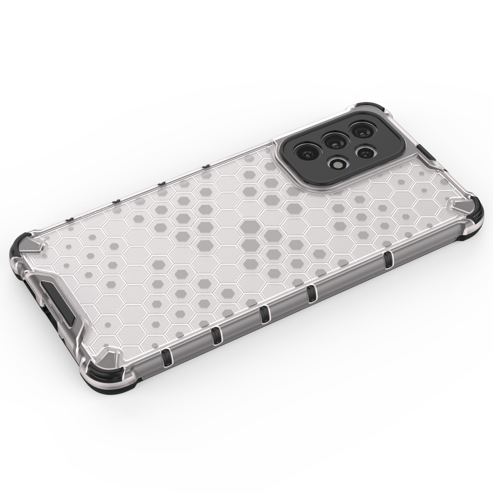 Honeycomb-etui pansrede deksel med en gelramme for Samsung Galaxy A73 gjennomsiktig