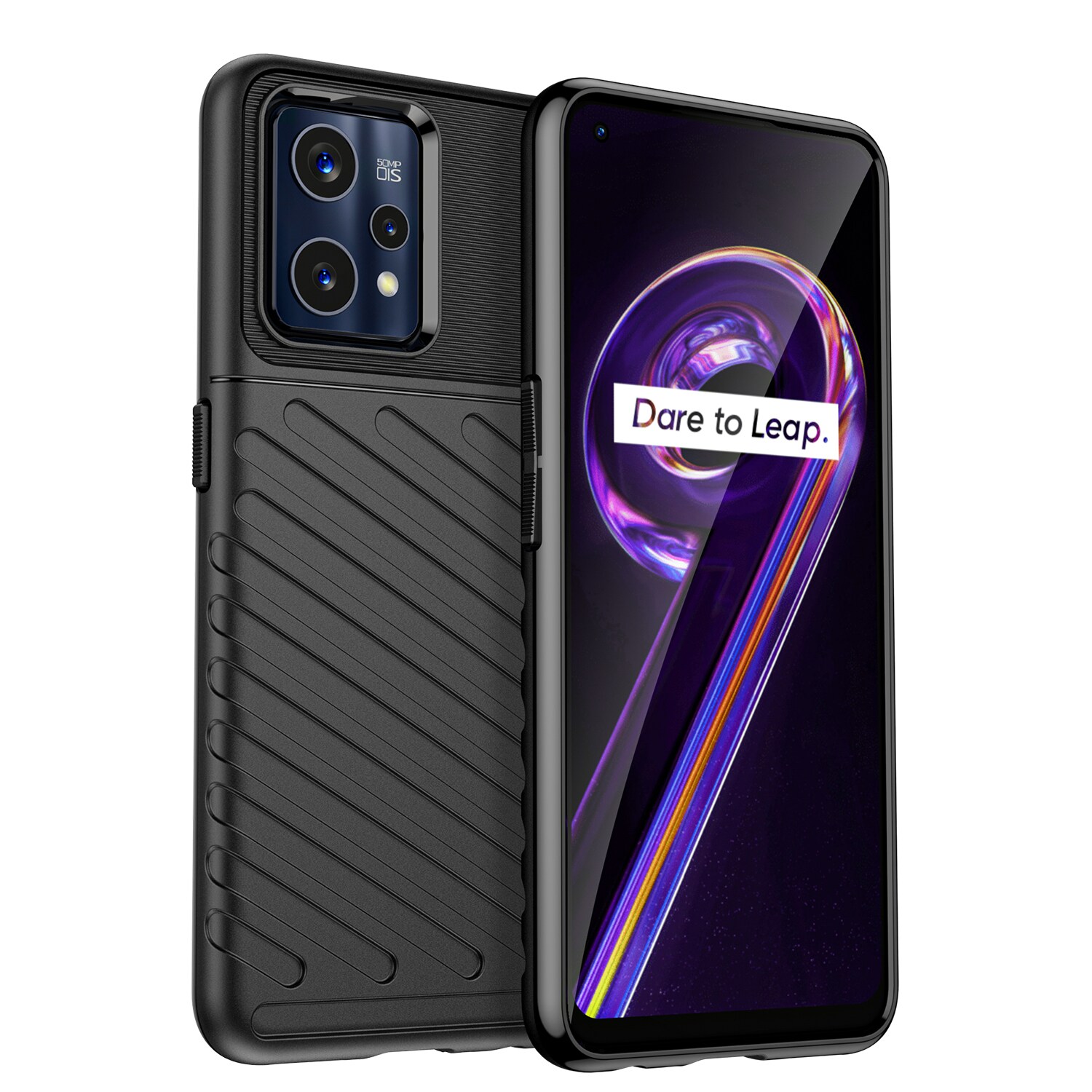 Thunder Case Fleksibelt pansredeksel for Realme 9 Pro + (9 Pro Plus) svart
