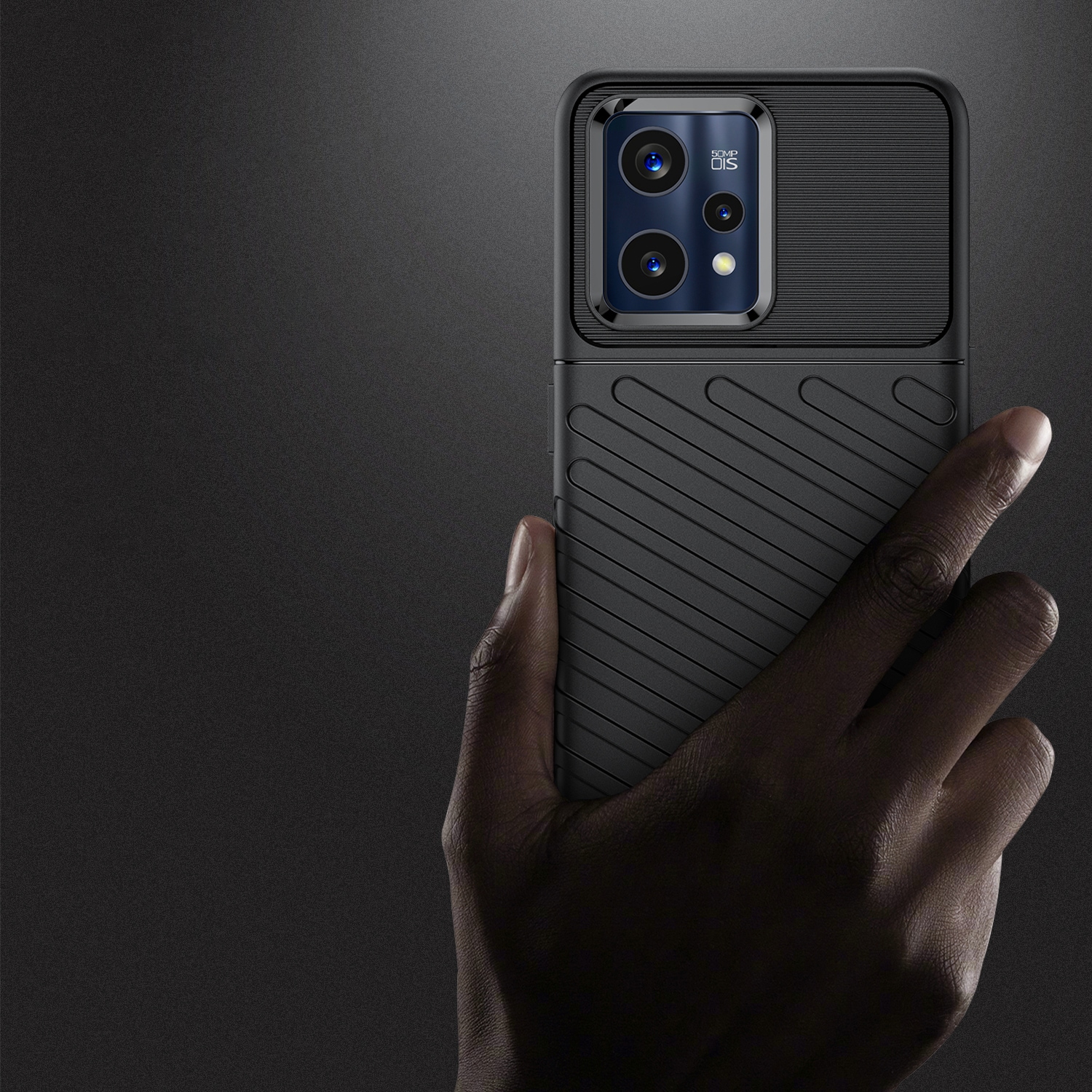 Thunder Case Fleksibelt pansredeksel for Realme 9 Pro + (9 Pro Plus) svart