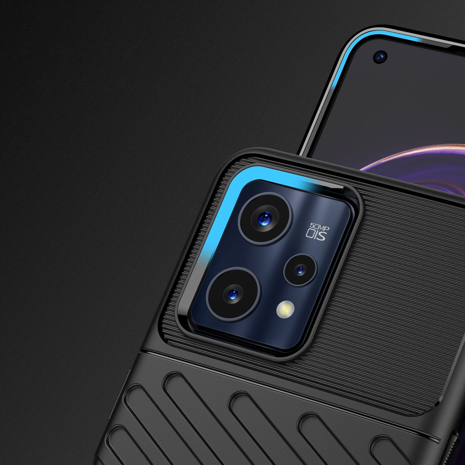 Thunder Case Fleksibelt pansredeksel for Realme 9 Pro + (9 Pro Plus) svart