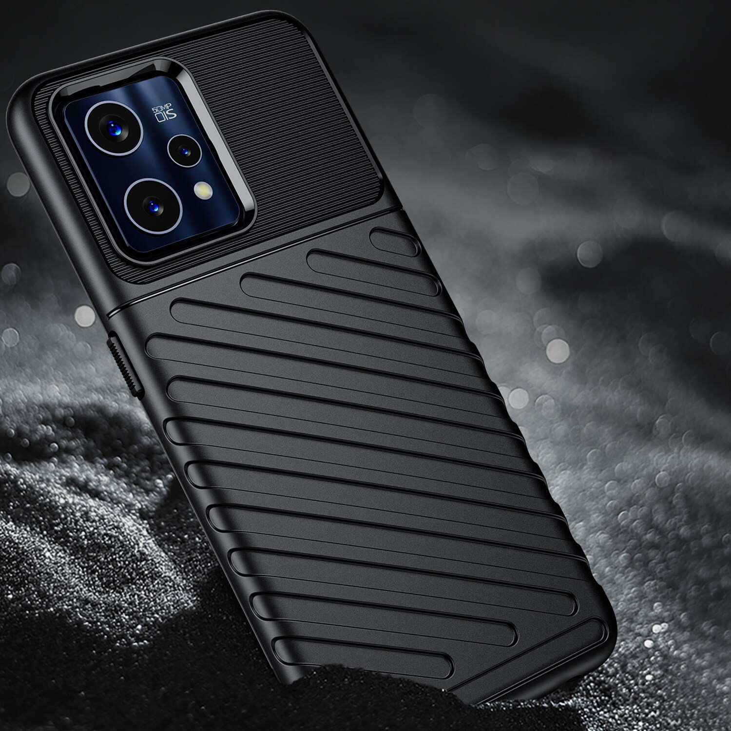 Thunder Case Fleksibelt pansredeksel for Realme 9 Pro + (9 Pro Plus) svart