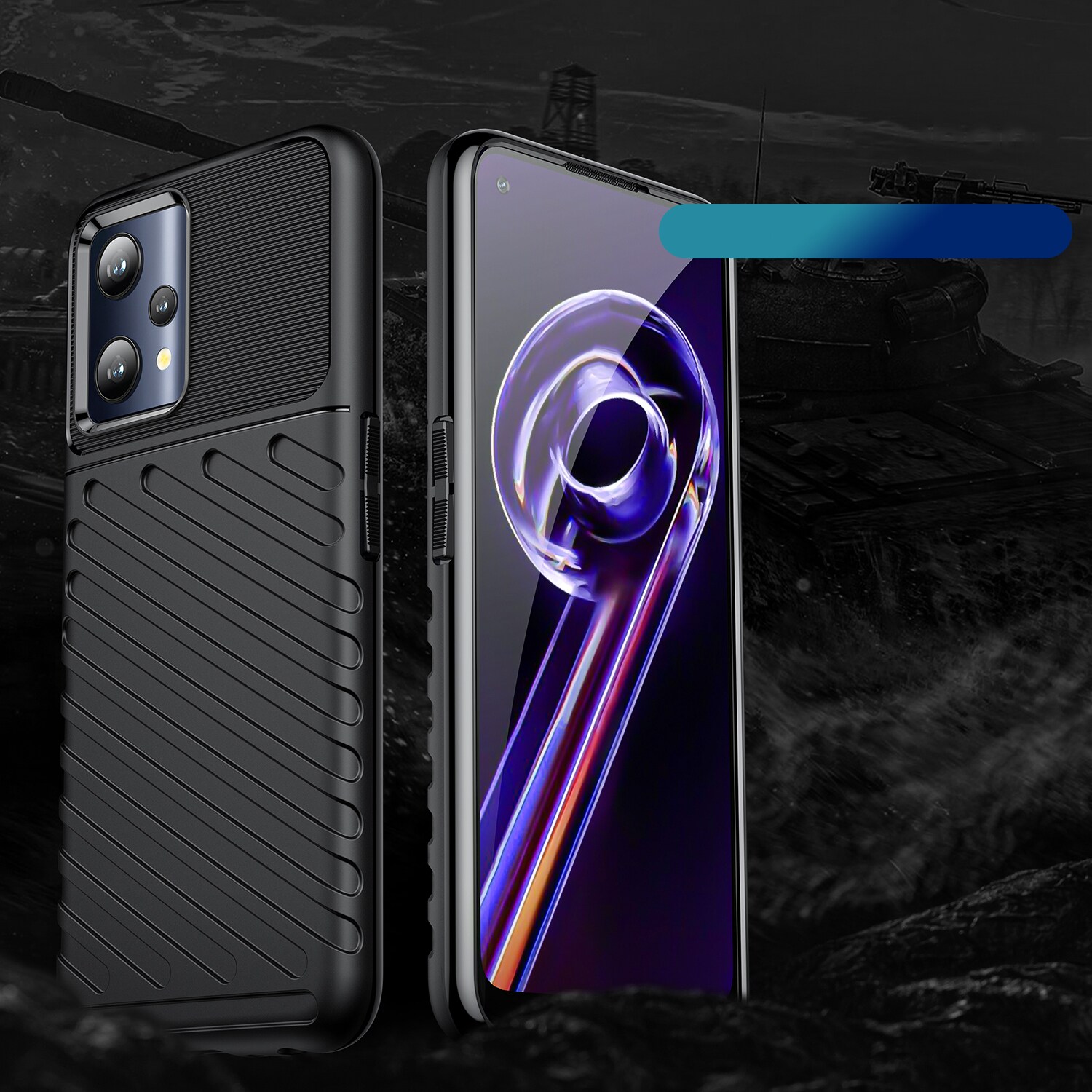 Thunder Case fleksibelt pansrede deksel Realme 9 Pro svart