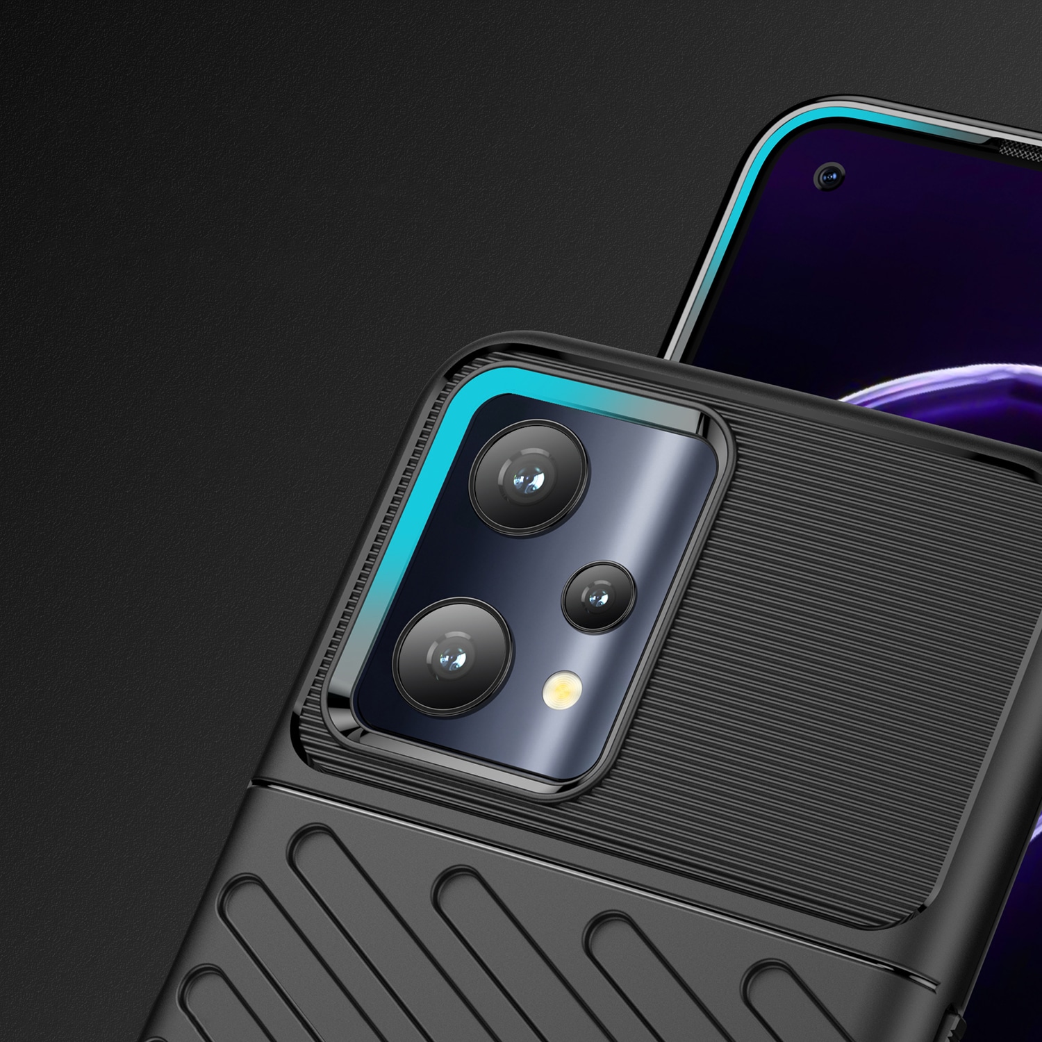 Thunder Case fleksibelt pansrede deksel Realme 9 Pro svart