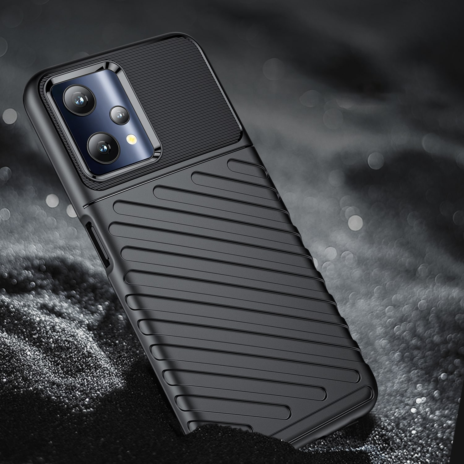 Thunder Case fleksibelt pansrede deksel Realme 9 Pro svart