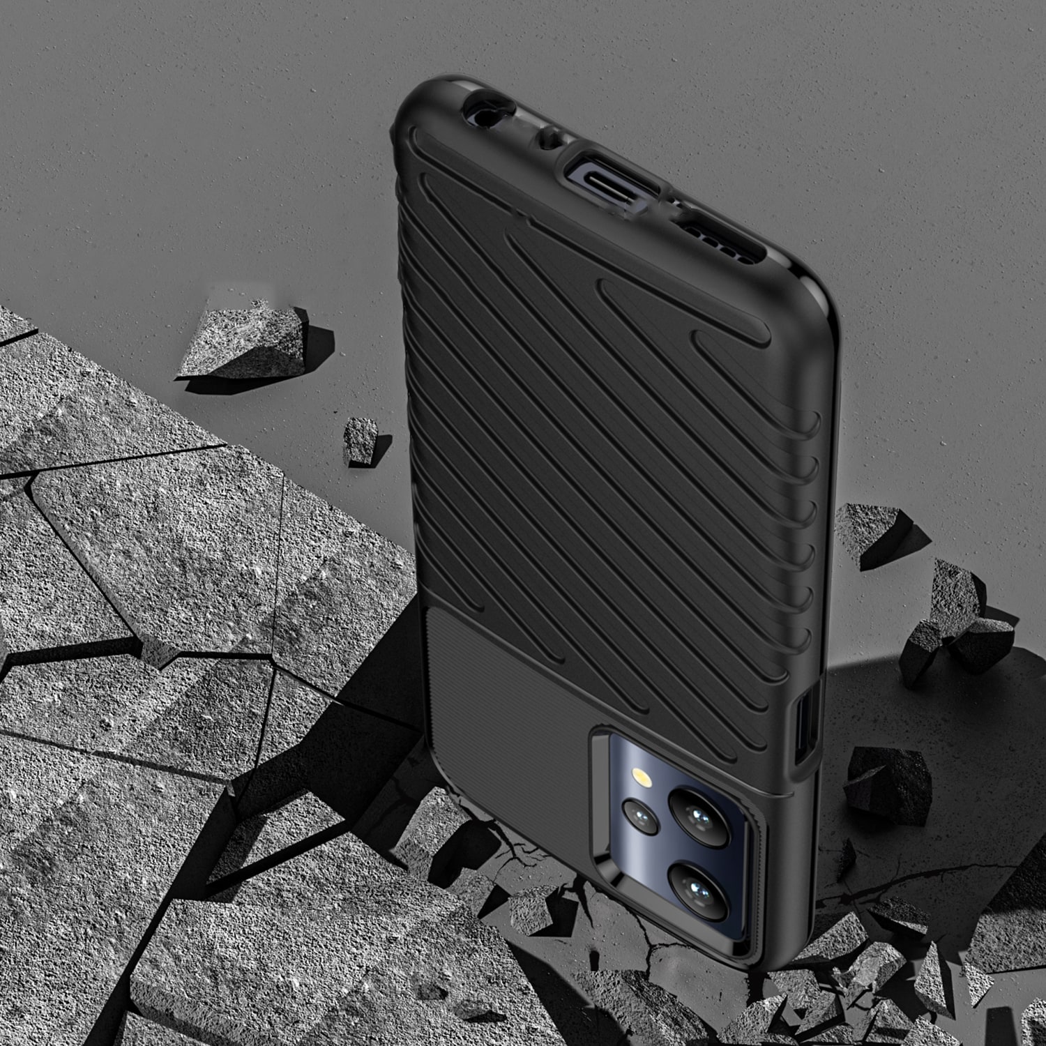 Thunder Case fleksibelt pansrede deksel Realme 9 Pro svart