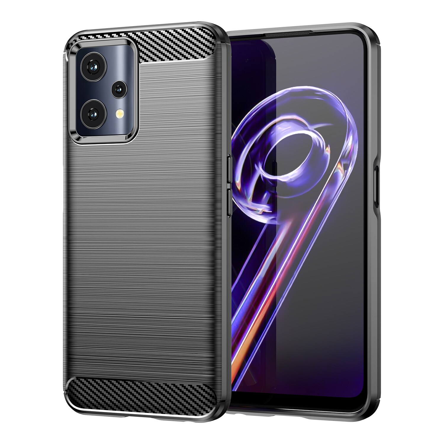 Carbon Case fleksibelt deksel Realme 9 Pro svart