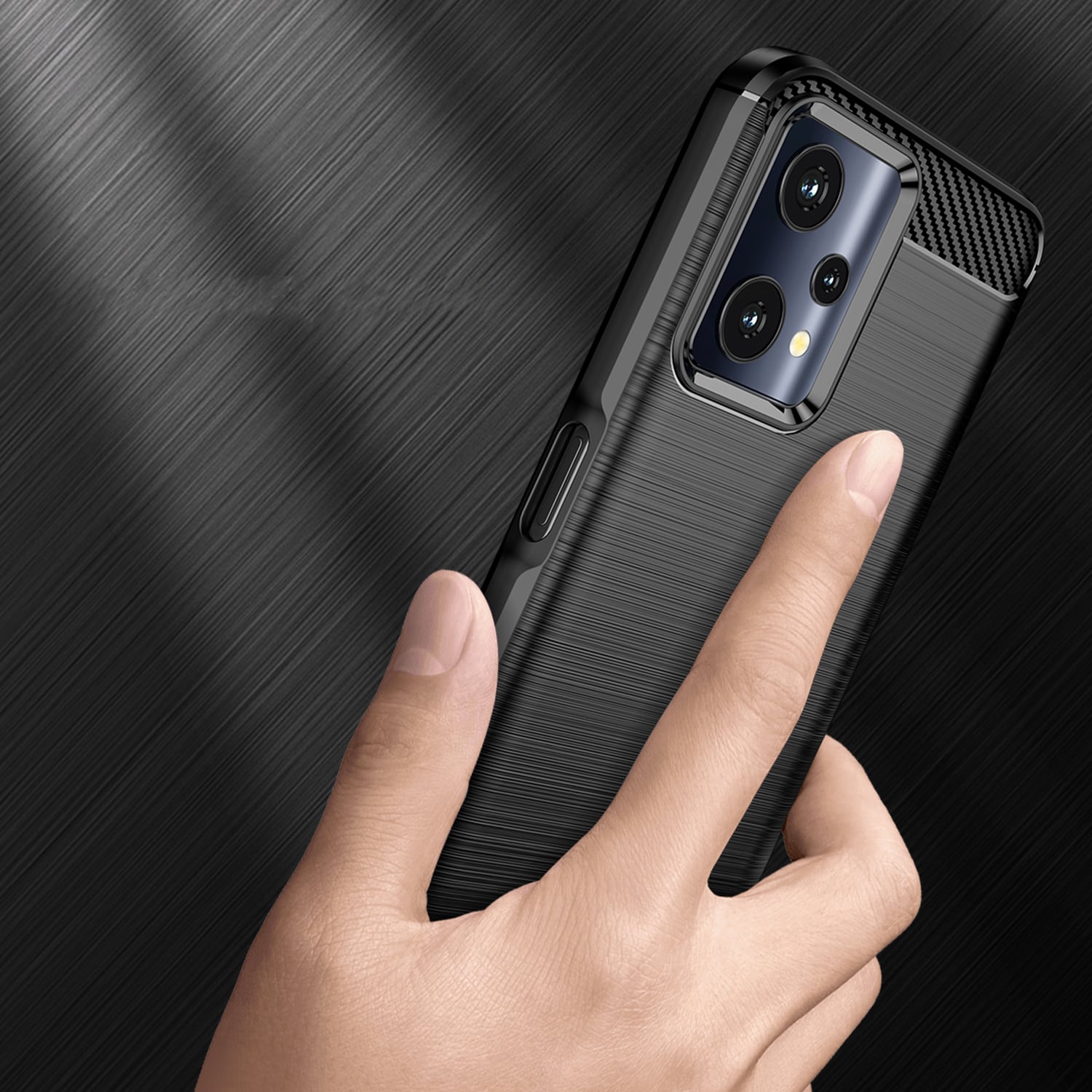 Carbon Case fleksibelt deksel Realme 9 Pro svart