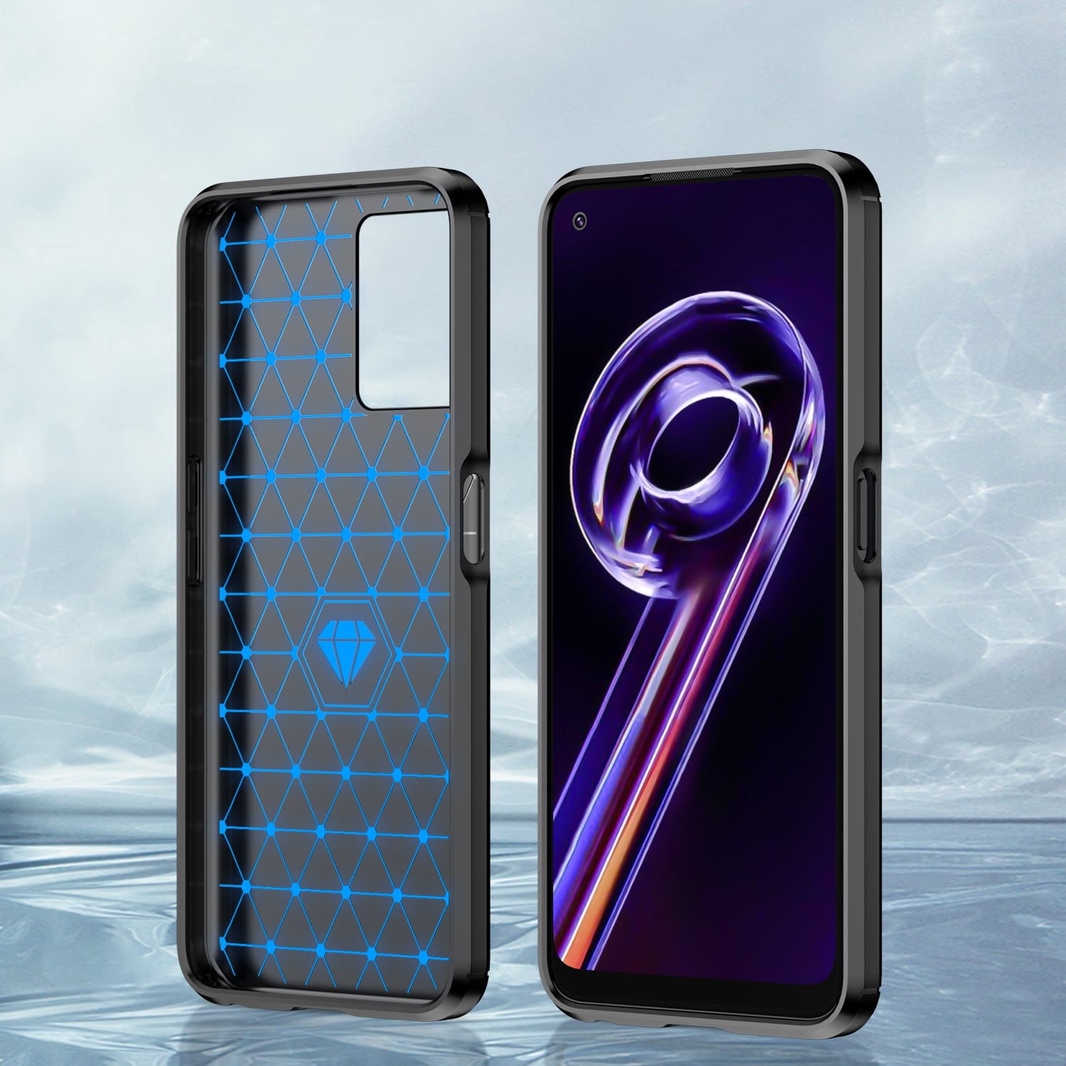 Carbon Case fleksibelt deksel Realme 9 Pro svart