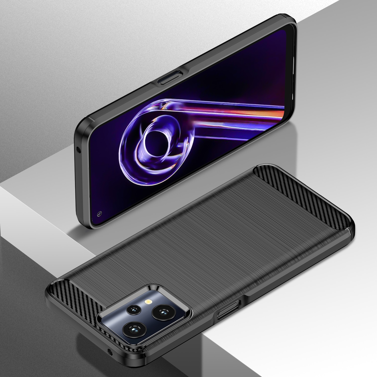 Carbon Case fleksibelt deksel Realme 9 Pro svart