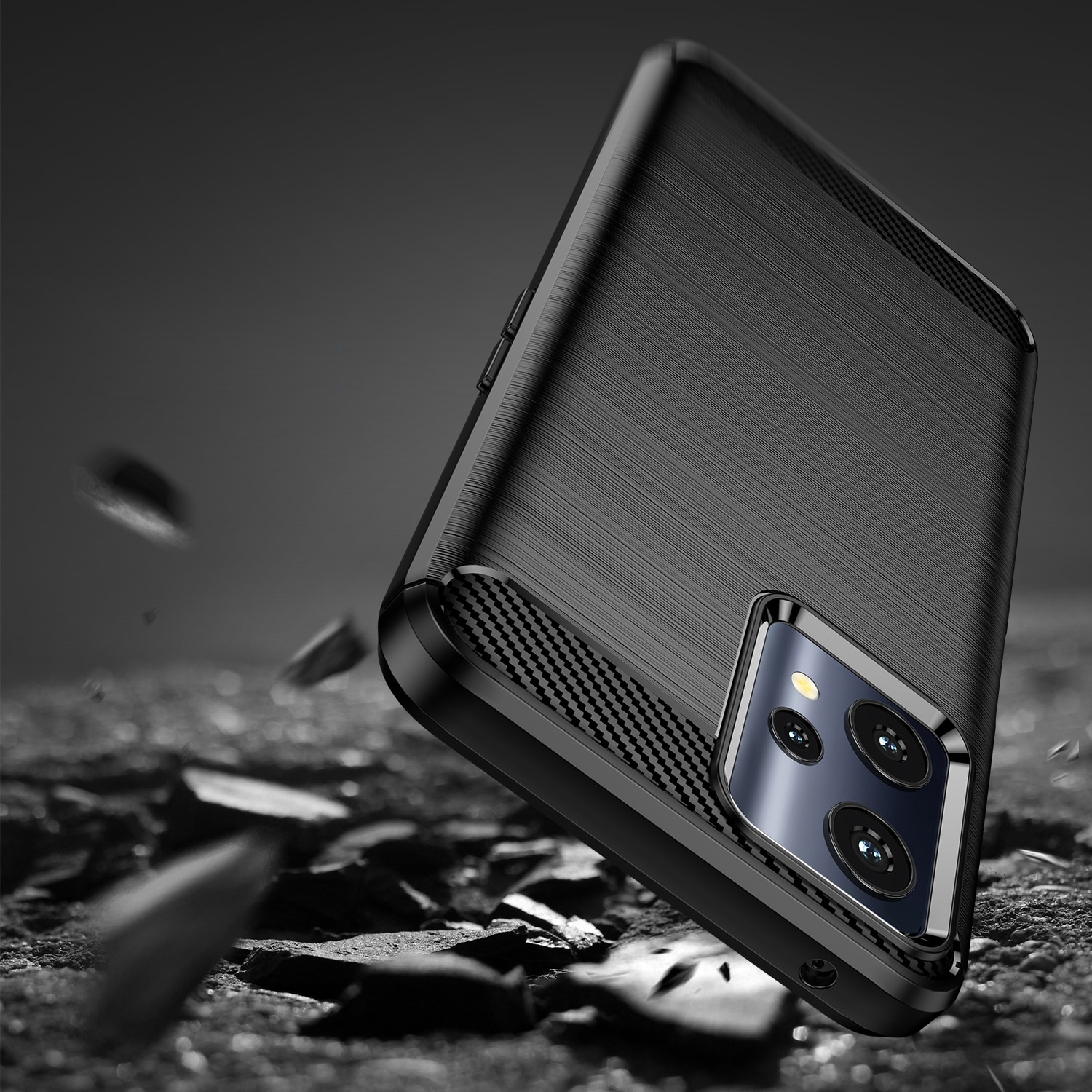 Carbon Case fleksibelt deksel Realme 9 Pro svart