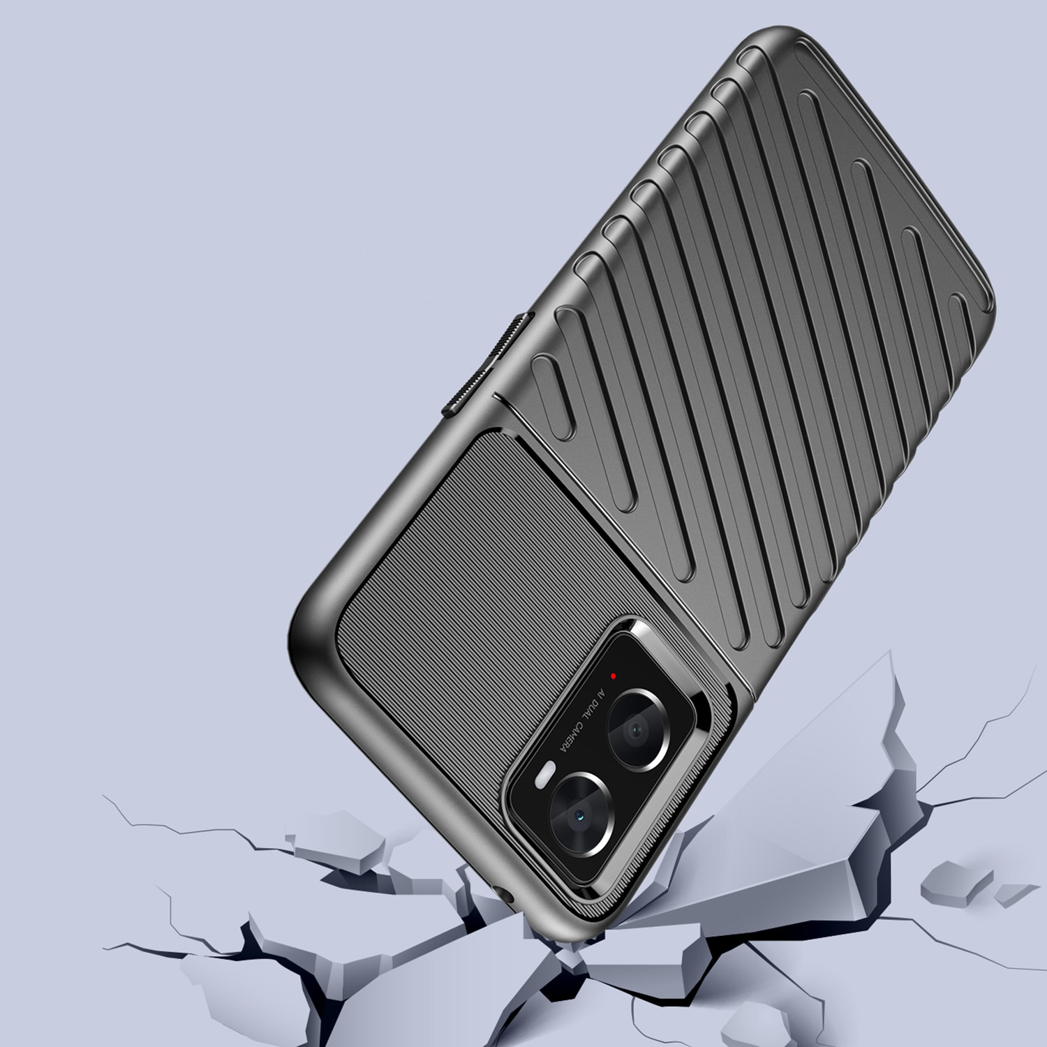 Thunder Case fleksibelt pansredeksel for Oppo A76 / Oppo A36 / Realme 9i svart