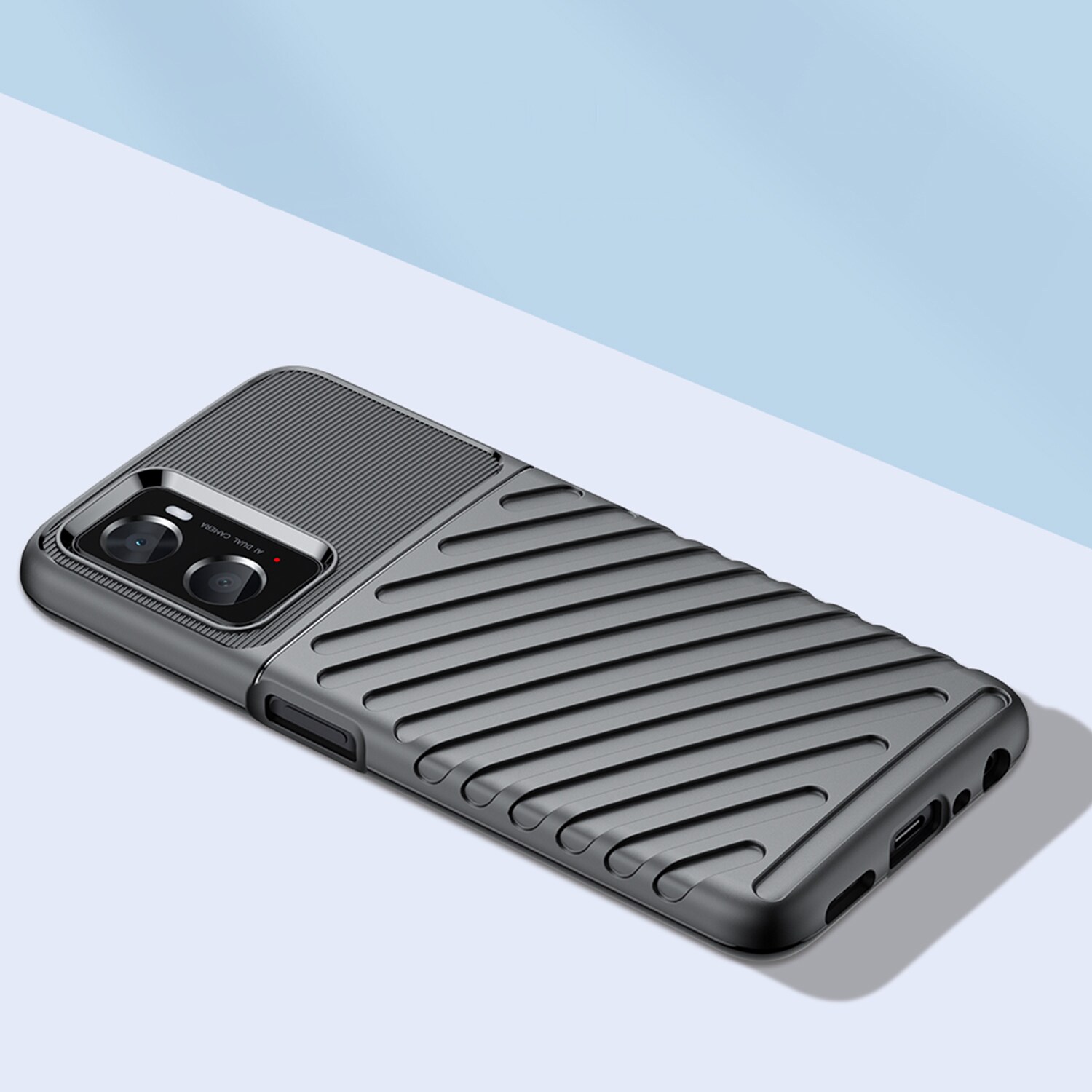 Thunder Case fleksibelt pansredeksel for Oppo A76 / Oppo A36 / Realme 9i svart