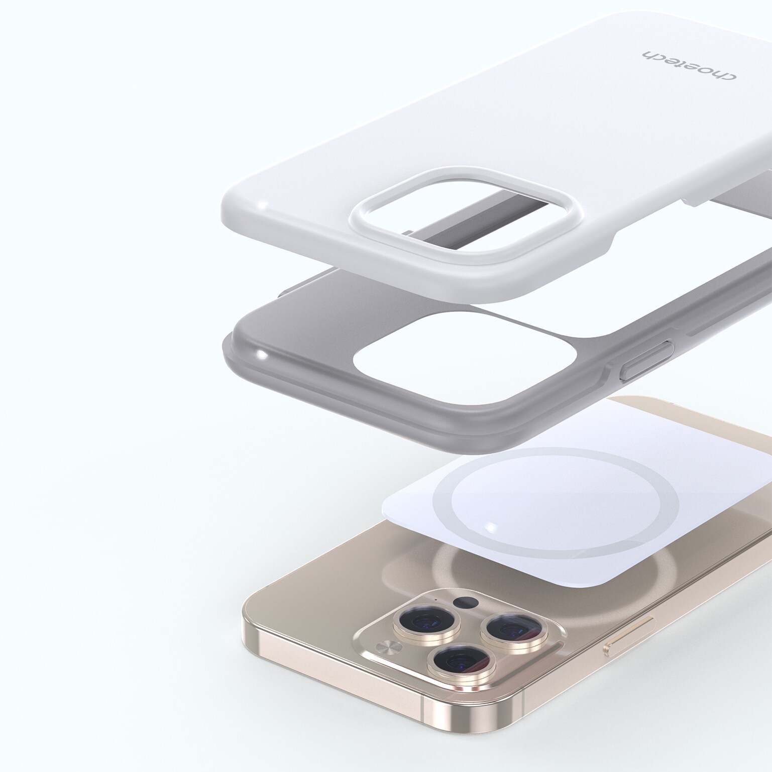 Choetech MFM Anti-drop-etui laget for MagSafe for iPhone 13 Pro hvit (PC0113-MFM-WH)
