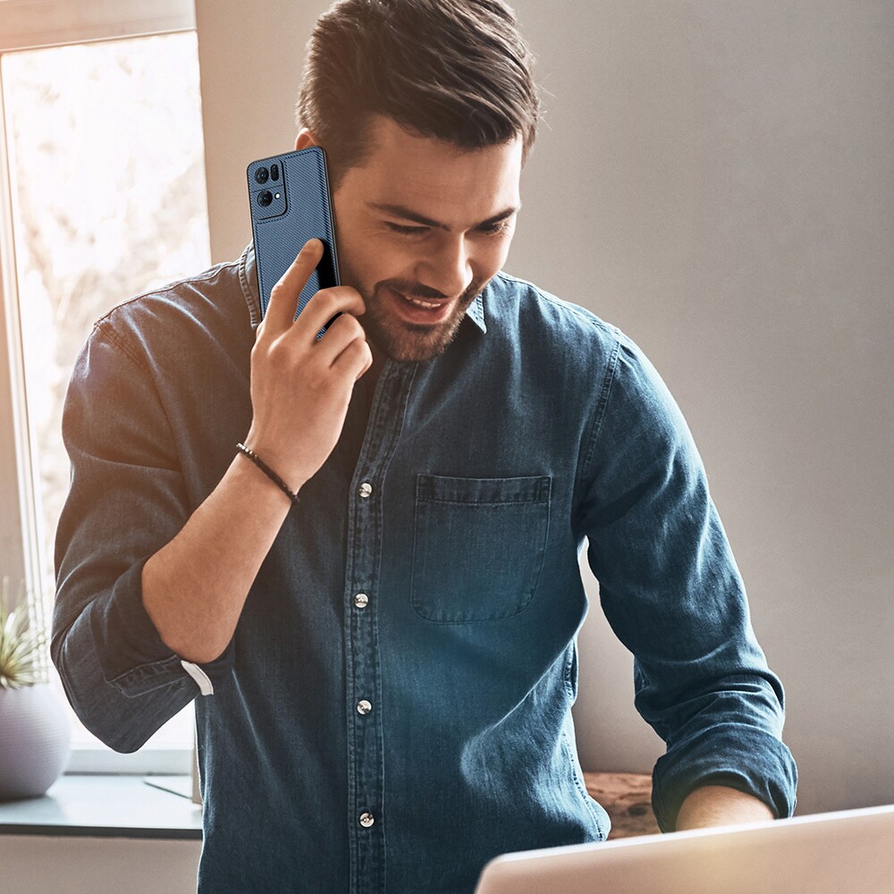 Dux Ducis Fino-deksel dekket med nylonmateriale Oppo Reno7 Pro 5G svart