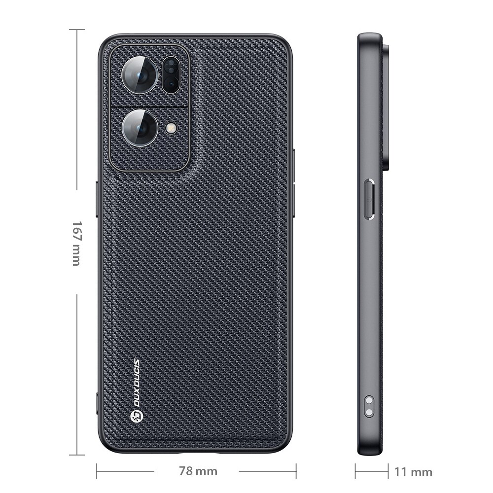 Dux Ducis Fino-deksel dekket med nylonmateriale Oppo Reno7 Pro 5G svart