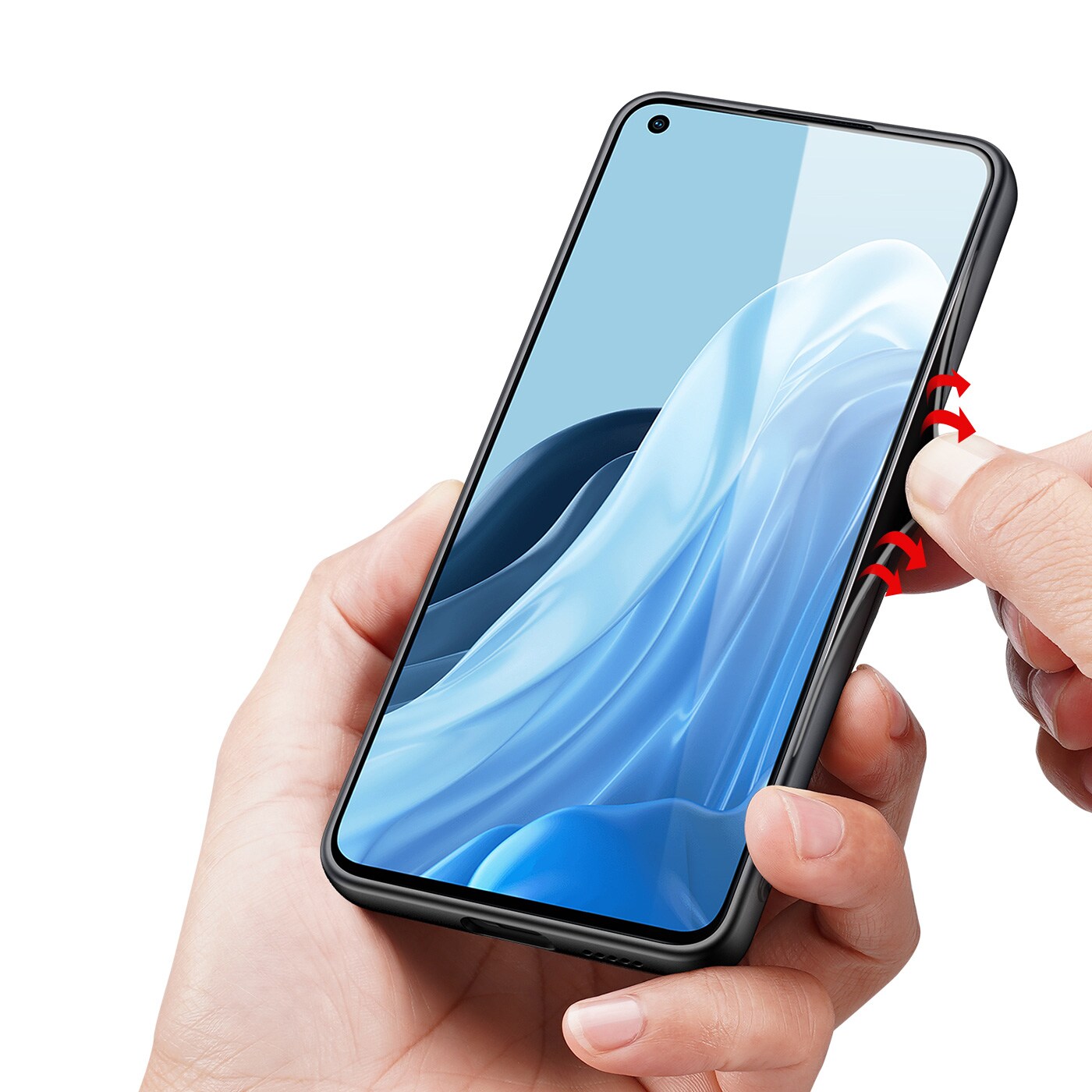 Dux Ducis Fino-deksel dekket med nylonmateriale Oppo Reno7 Pro 5G svart