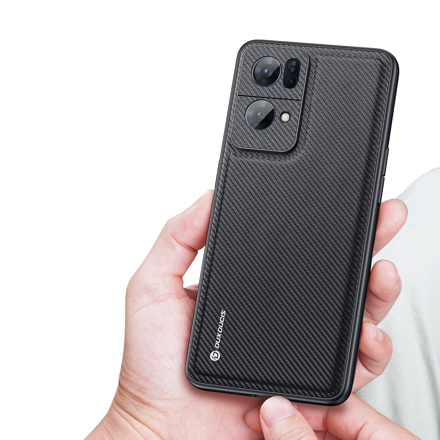 Dux Ducis Fino-deksel dekket med nylonmateriale Oppo Reno7 Pro 5G svart