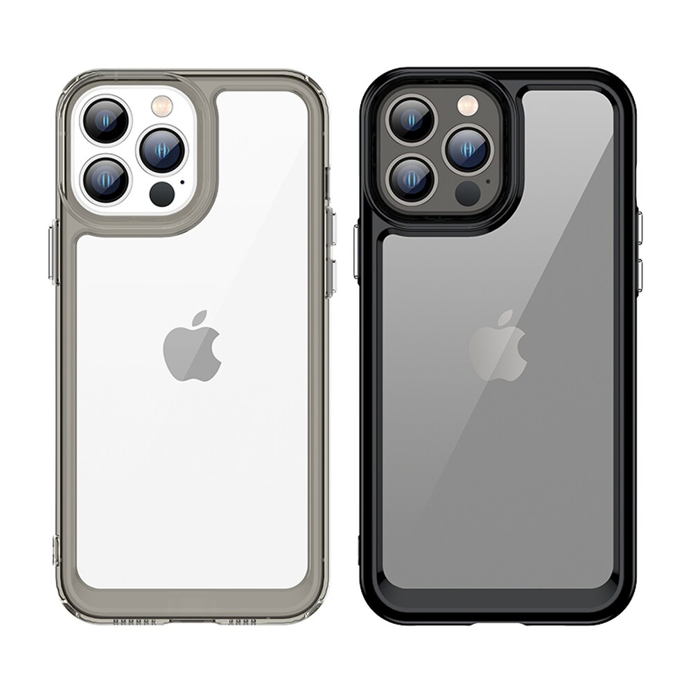 Outer Space Case-etui for iPhone 12 Pro Max Hardt deksel med gelramme rød