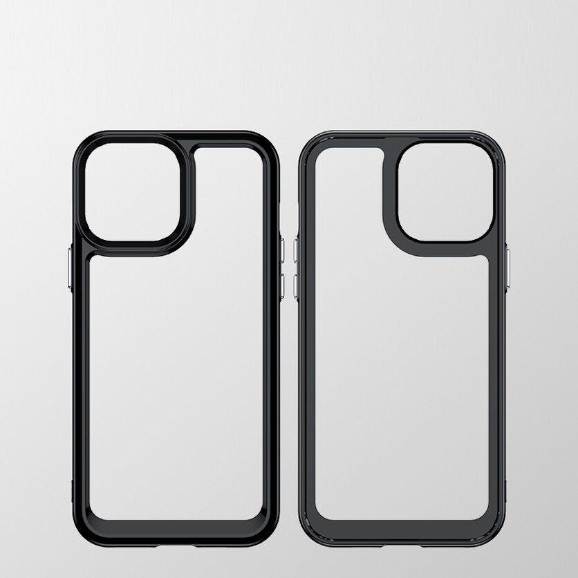 Outer Space Case-etui for iPhone 12 Pro Max Hardt deksel med gelramme rød