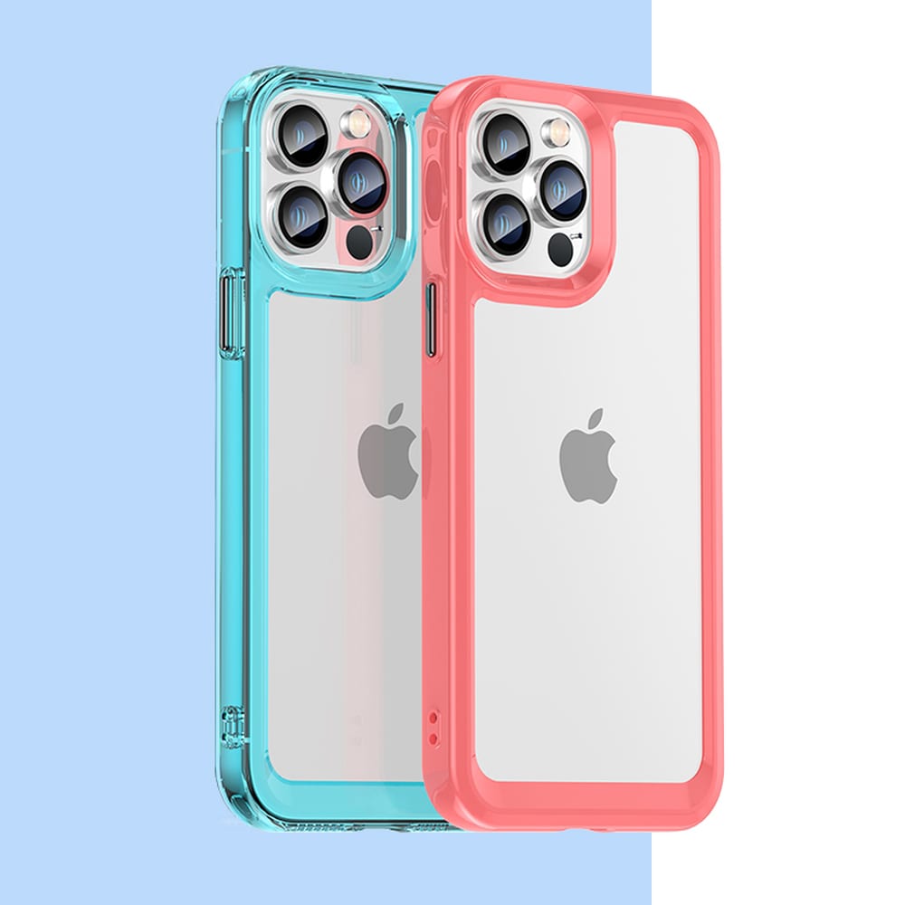 Outer Space Case-etui for iPhone 12 Pro Max Hardt deksel med gelramme rød