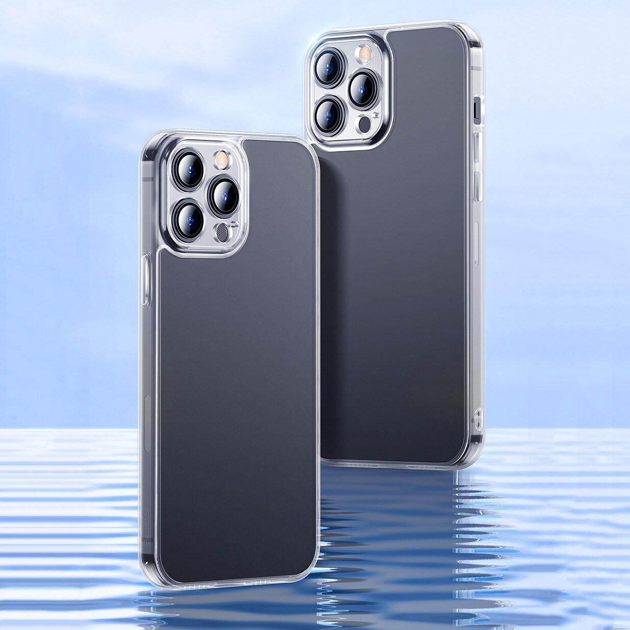 Baseus Frosted Glass Case for iPhone 13 Pro Max, Hard Case with Transparent Gel Frame (ARWS000802)