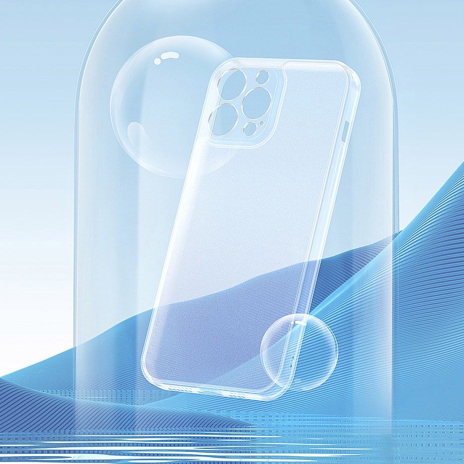 Baseus Frosted Glass Case for iPhone 13 Pro Max, Hard Case with Transparent Gel Frame (ARWS000802)